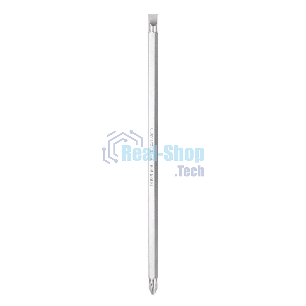 Двухсторонняя отвертка Deli DL626150S PH2+SL6x150 мм Спецификация продукта.: 6/PH2x150мм. Материал хвостовика: Cr-V. Длина: 260 мм. Длина: 150 мм. Диаметр хвостовика: 6,3 мм.