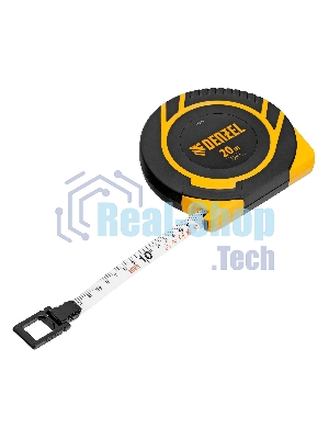 Рулетка геодезическая Denzel 20 м х 15 мм, закрытый корпус, фиберглассовая лента