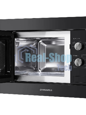 Встраиваемая микроволновая печь Maunfeld MBMO.20.1PGb черный, 20 л, 800 Вт, переключатели - поворотный механизм