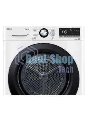 Сушильная машина LG DC90V3V6W белый, 9 кг, сушка - тепловой насос, программ - 14, 60 x 85 x 66 см