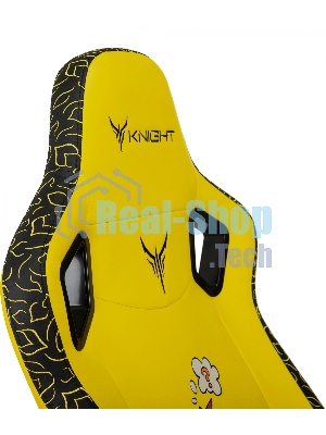 Кресло Knight Craft Dragon желтый, экокожа, 120 кг, механизм качания