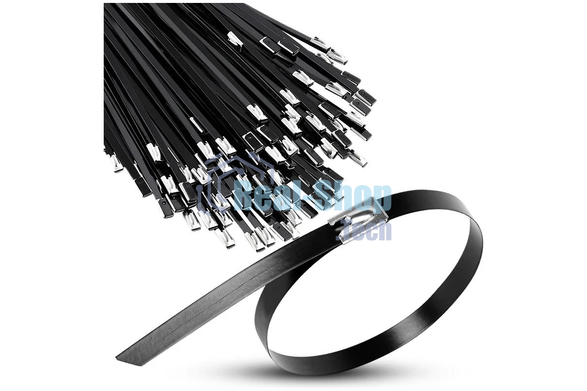 Хомут кабельный TOKOV ELECTRIC 4.6х200 сталь AISI 304 с покрытием (уп. 100 шт)