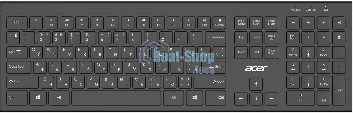 Клавиатура беспроводная Acer OKR300 черный USB (ZL.KBDEE.014)