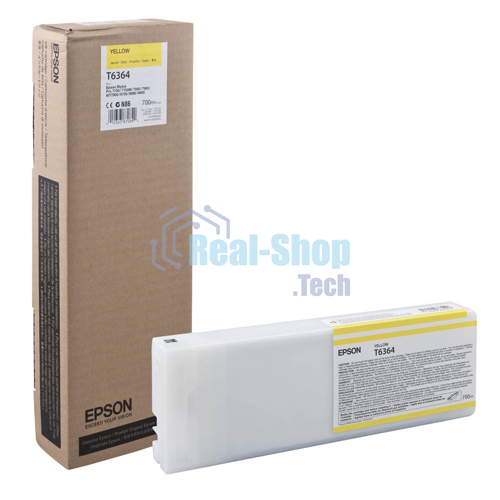Картридж струйный Epson C13T636400 желтый (700 мл) для Stylus 7700, 7890, 7900, 9700, 9890, 9900, WT7900