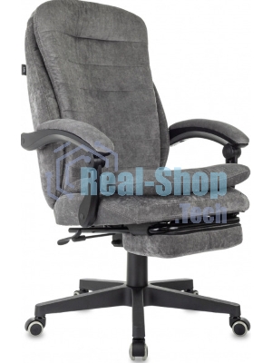 Кресло руководителя Бюрократ T-9950MSG-F Fabric серый Light-19, крестов. пластик, подст. для ног