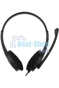 Гарнитура проводная с микрофоном Оклик HS-M600 черный 1.8м накладные оголовье (1900372)