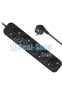 Удлинитель Defender M550 черный, 5 м, EURO, 5 розеток, 2200 Вт