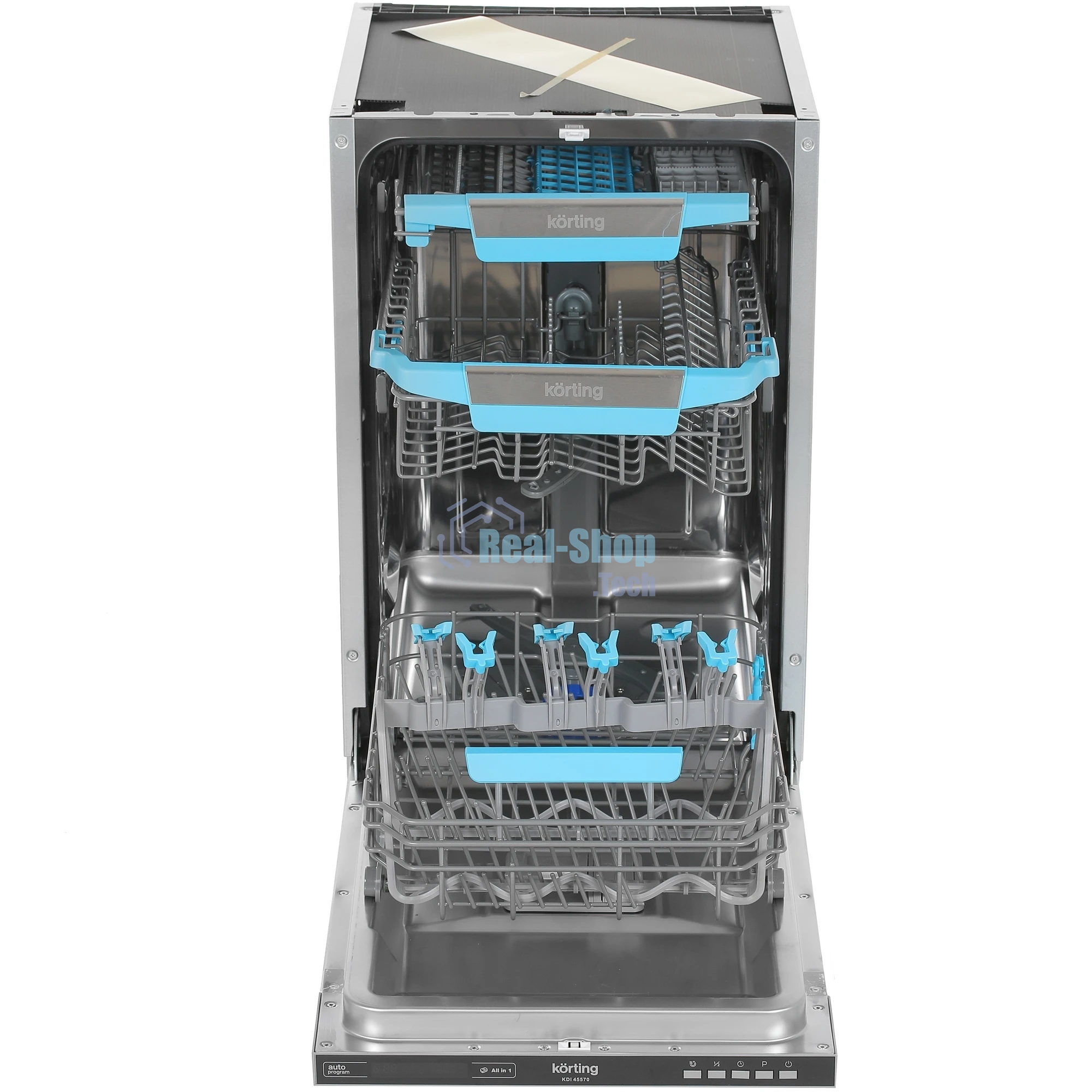 Встраиваемая посудомоечная машина Korting KDI 45570, нержавеющая сталь, 44.8 см, 10 компл., 47 дБ, класс A++