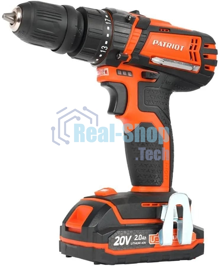 Дрель-шуруповерт аккумуляторная Patriot BR 203UES, Аккумуляторная, 20В, 2 АКБ, Кейс
