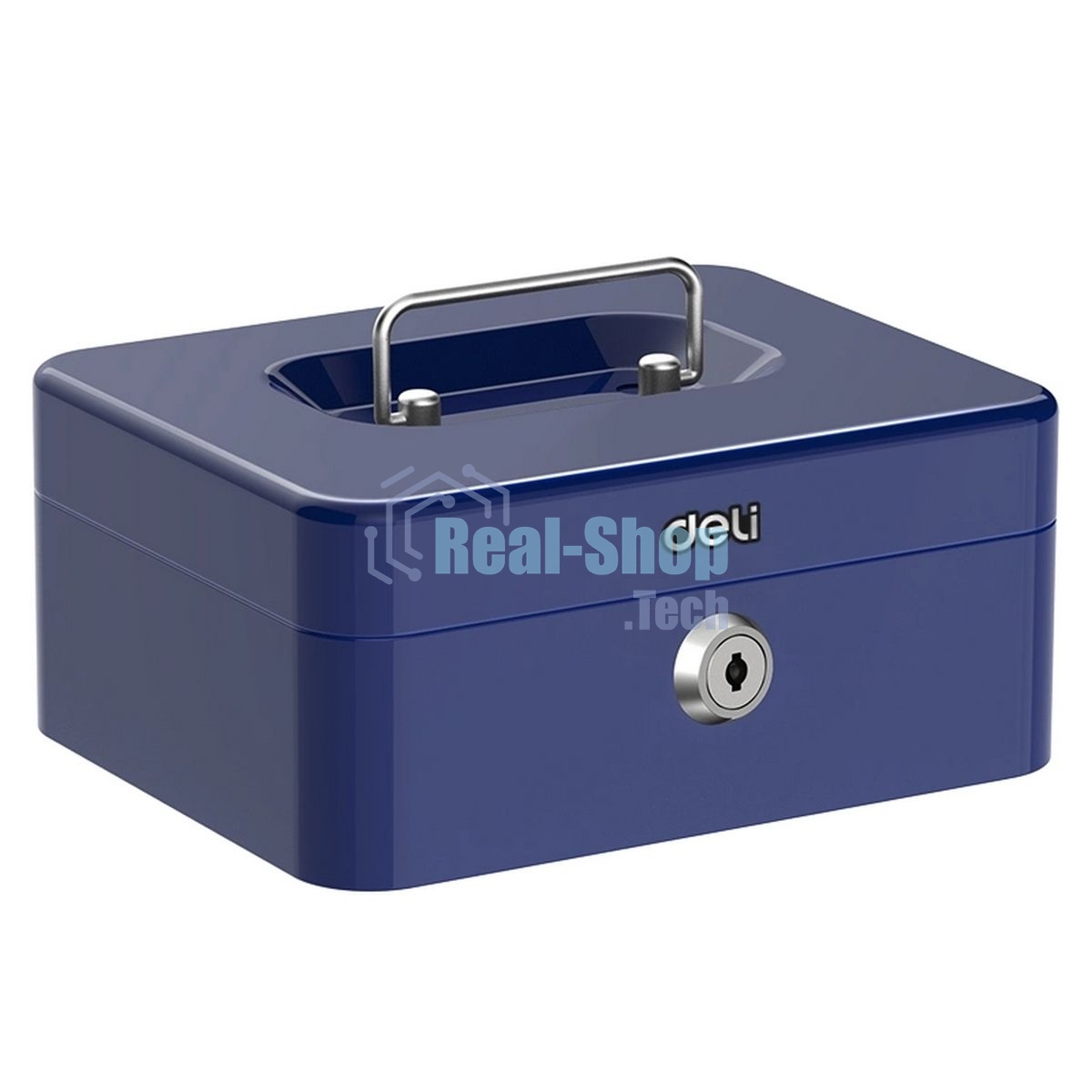 Сейф для денег Deli ET503 90х 200х 160 мм, ключевой, синий