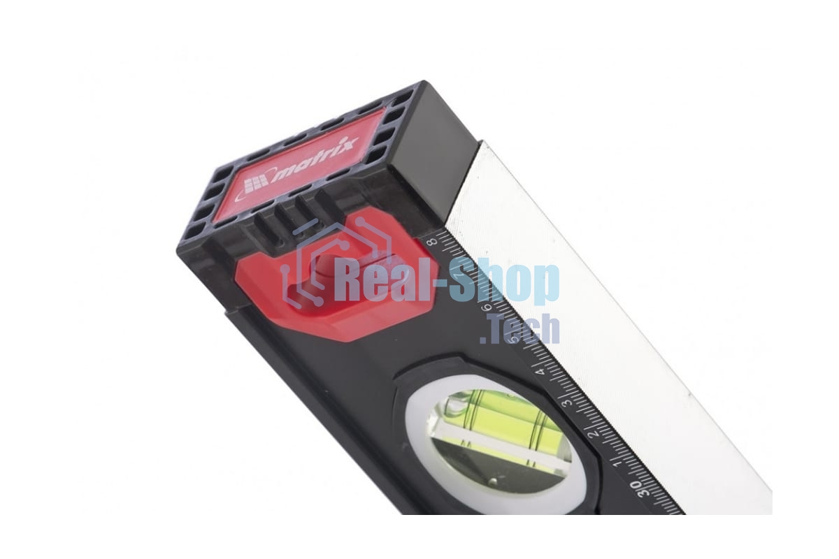 Уровень алюминиевый Matrix, усиленный, фрезерованный, 3 глазка, 2 комп. рукоятки, 1200 мм