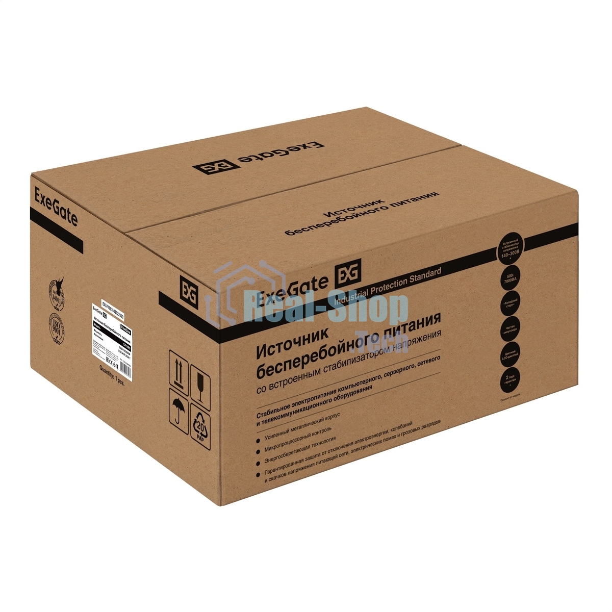 Комплект Источник бесперебойного питания EX296004RUS + батарея 100Aч EX285656RUS 4шт (инвертор, синус, для котла, настенный) ExeGate FineSine SX-5000.LCD.AVR.2SH.T 5000VA/3500W, чистая синусоида, цветной LCD-дисплей, AVR, 2*Schuko+клеммы, линейно-интерактивный, крепление настенное, Black + батарея ExeGate HRL 12-100 (12В, 100А·ч) 4шт