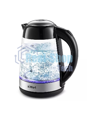 Чайник электрический Kitfort КТ-6125 1.7л. 2200Вт черный (корпус: стекло)