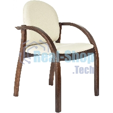 Стул Бюрократ ДЖУНО светло-бежевый, эко.кожа, на ножках дерево