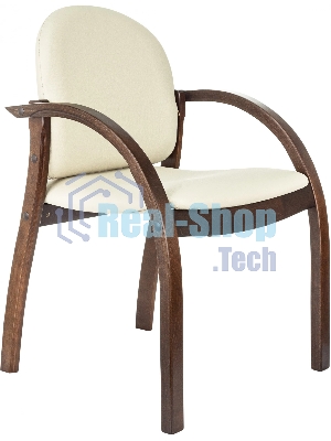 Стул Бюрократ ДЖУНО светло-бежевый, эко.кожа, на ножках дерево