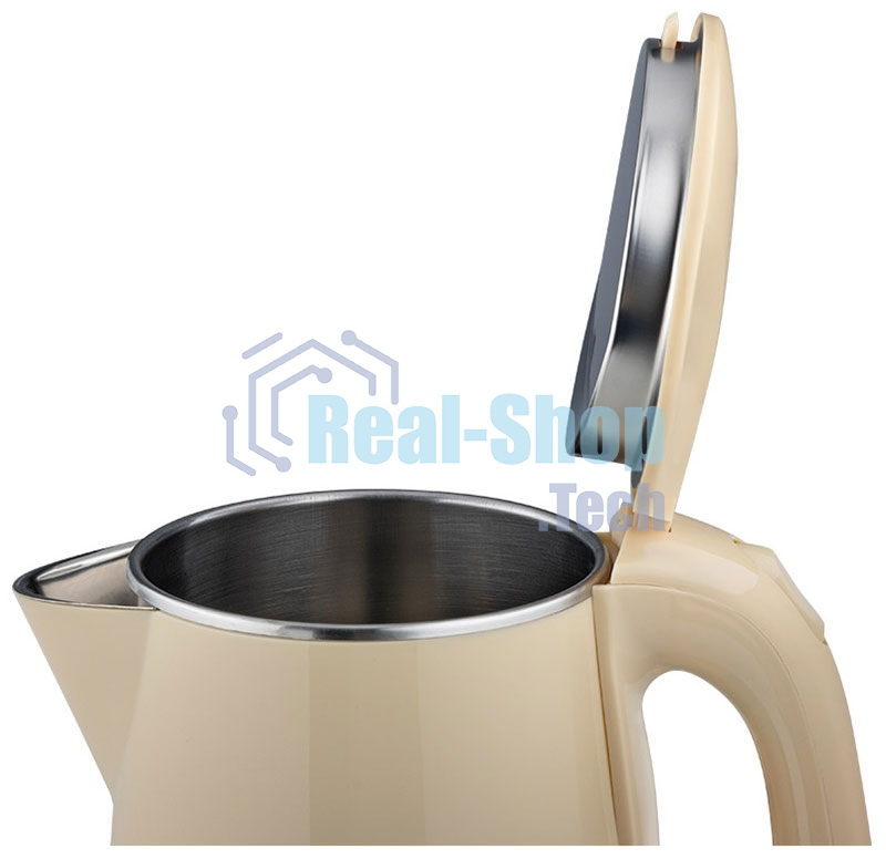 Чайник электрический HOMESTAR HS-1055 2,3 л, 1500 Вт, нержавеющая сталь/бежевый