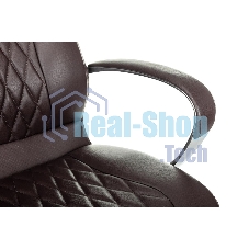 Кресло руководителя Бюрократ AURA/BROWN коричневый, кожа, крестовина алюминий