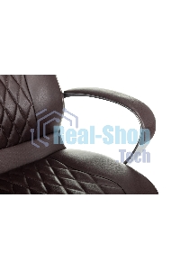 Кресло руководителя Бюрократ AURA/BROWN коричневый, кожа, крестовина алюминий