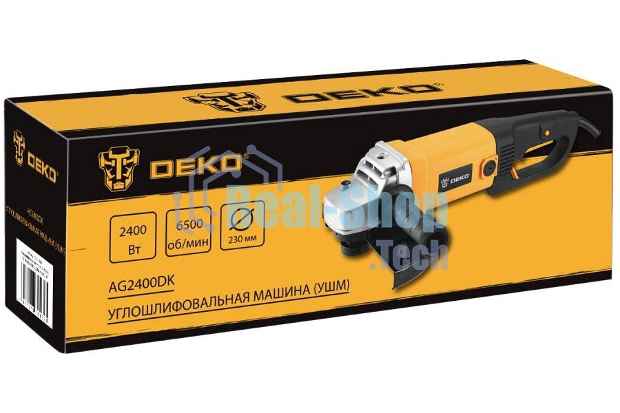 Угловая шлифовальная машина (УШМ) DEKO AG2400DK, 230мм, 2400 Вт