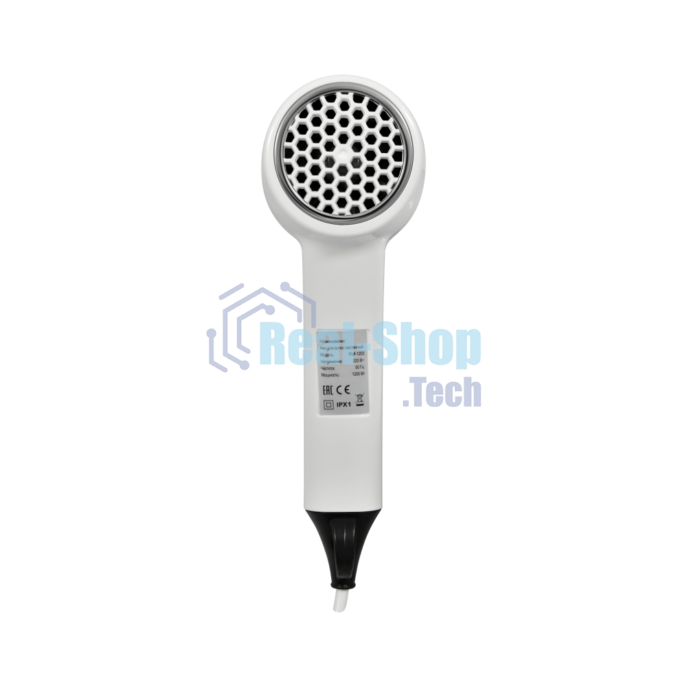 Фен для волос настенный Puff 1203B, белый, 1,2 кВт
