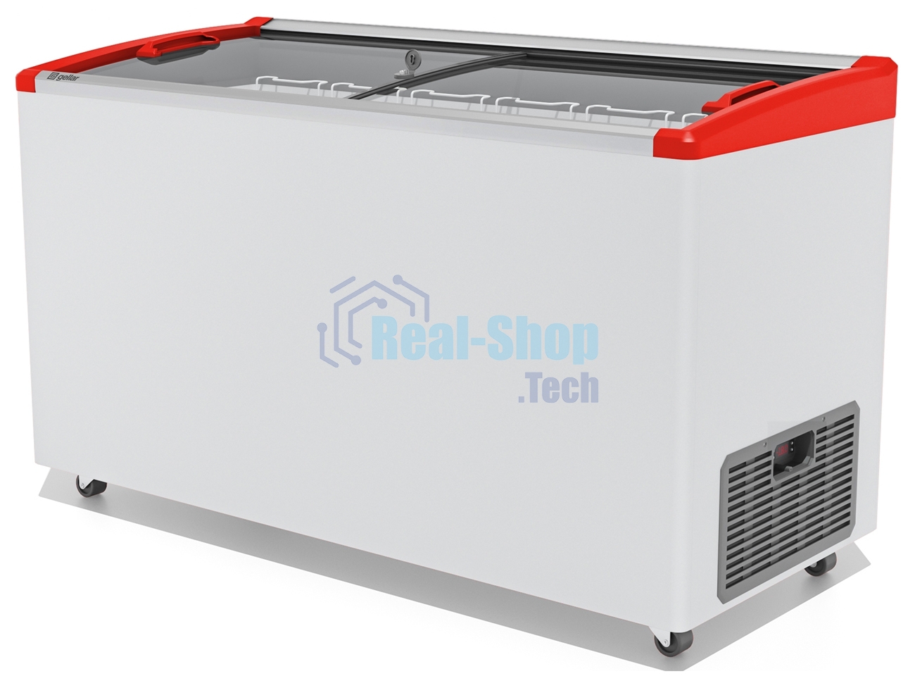 Морозильный ларь FROSTOR GELLAR FG 500 E, белый/красный, 450л, 5 корзин