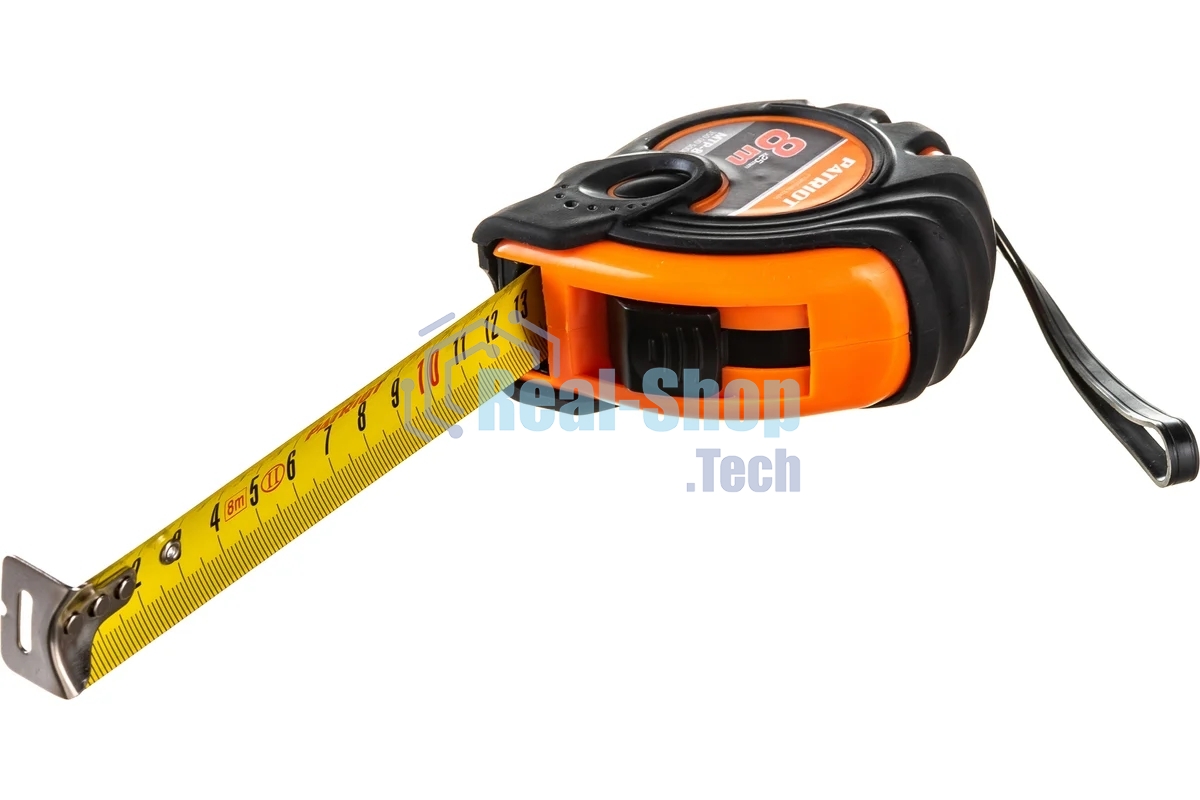 Рулетка PATRIOT MTP-8, ударопрочный корпус, обрезиненная, 8м