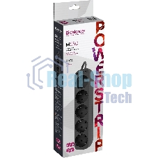 Удлинитель Defender M550 черный, 5 м, EURO, 5 розеток, 2200 Вт