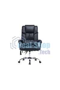 Кресло офисное Cactus CS-CHR-OC02M-BK черный, эко.кожа, крестов. сталь