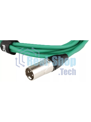 Микрофонный кабель FORCE FMC-05/3 GR XLR (F) -XLR (M), разъемы с никелевым корпусом и посеребренными контактами, 3 м, цвет зелёный