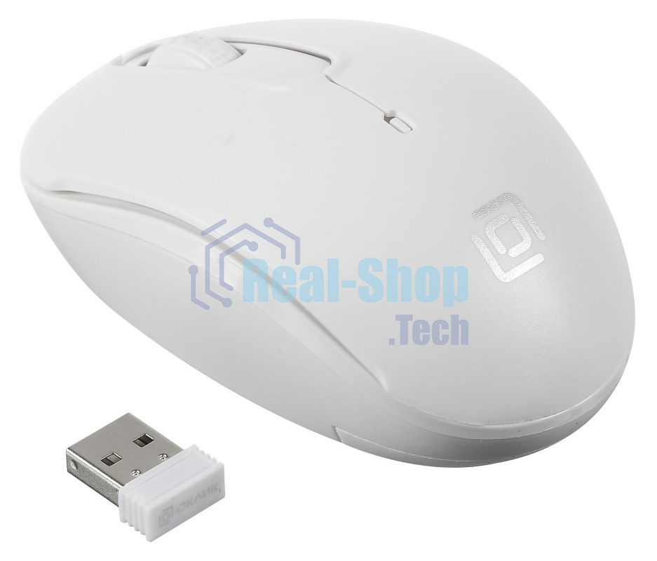 Мышь беспроводная Oklick 505MW белый, 1000 dpi, радиоканал, USB, кнопки - 3