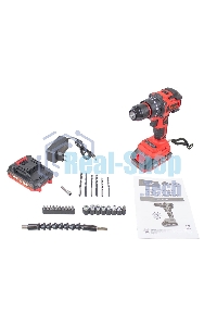 Дрель-шуруповерт аккумуляторная Edon UAD-21PBL, 20В, 2 АКБ, Кейс