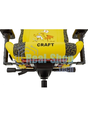 Кресло Knight Craft Dragon желтый, экокожа, 120 кг, механизм качания