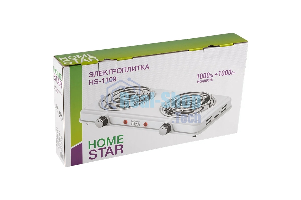 Плитка электрическая HOMESTAR HS-1109, 2 конф, белый, ТЭН