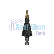 Сверло ступенчатое Denzel 4-6-8-10-12-14-16-18-20-22-24-26-28-30-32 мм, Р6М5, 6-гр. хвостовик 723606