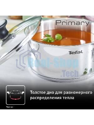 Кастрюля Tefal Primary E3084674 5.2 л. d=24 см (с крышкой) стальной (2100120958)