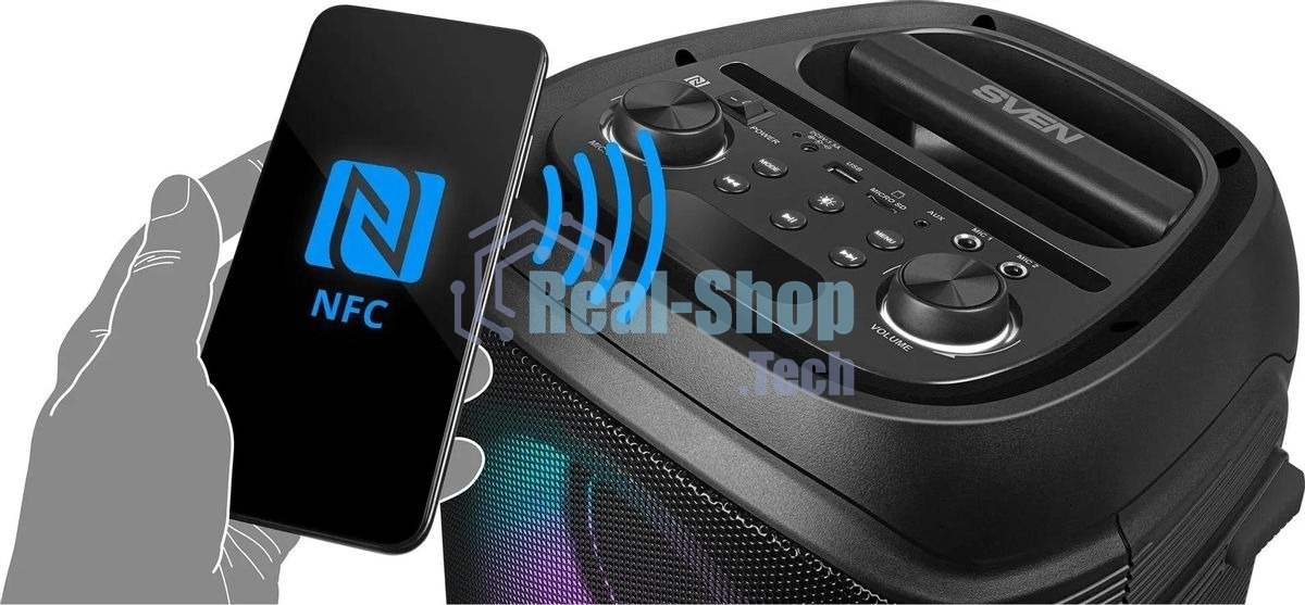 Колонка портативная SVEN PS-800 черный 100W 2.0 BT 10м 4400mAh