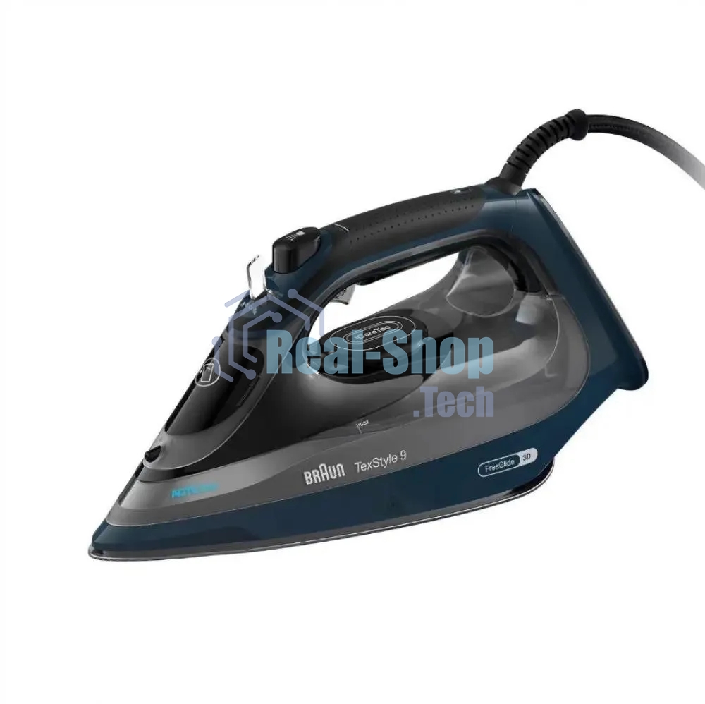 Утюг Braun SI9682DB черный/синий, 3200 Вт, 60 г/мин, 260 г/мин, 330 мл