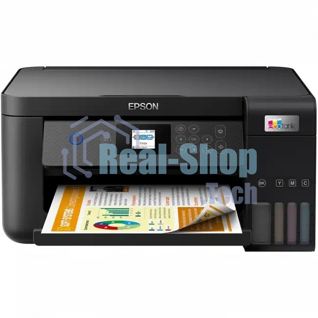 МФУ струйное Epson EcoTank L4260 (C11CJ63415), A4, цветной, печ. до 33 стр/мин. (ч/б) до 15 стр/мин. (цвет), 1440 x 5760 dpi (печать) 1200x2400dpi (скан.), USB, Wi-Fi
