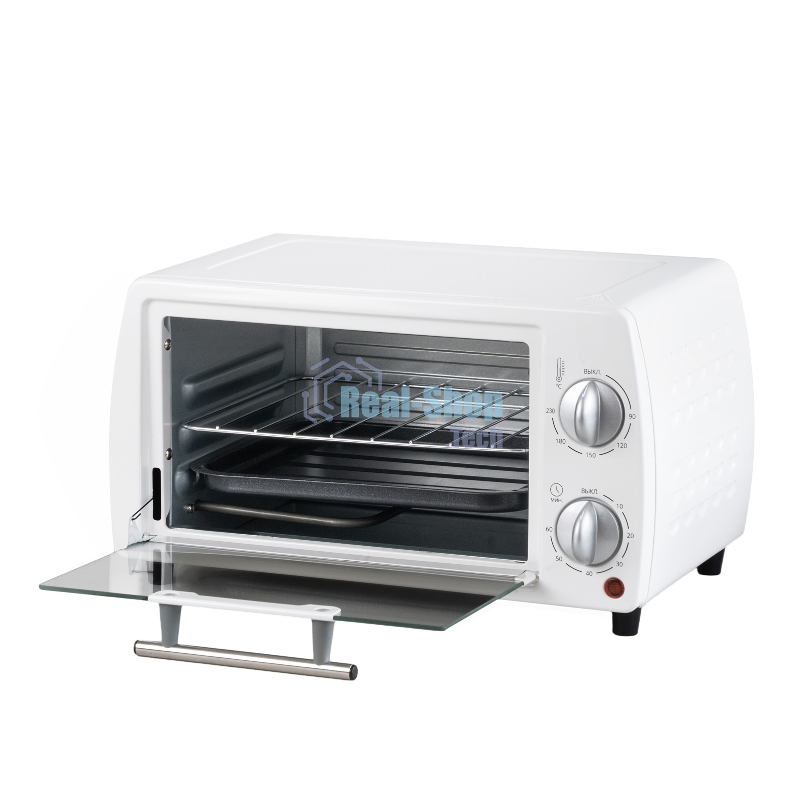 Мини-печь Galaxy Line GL 2626, белый, 10 л, 1000 Вт, таймер на 60 минут, индикатор работы, автоотключение