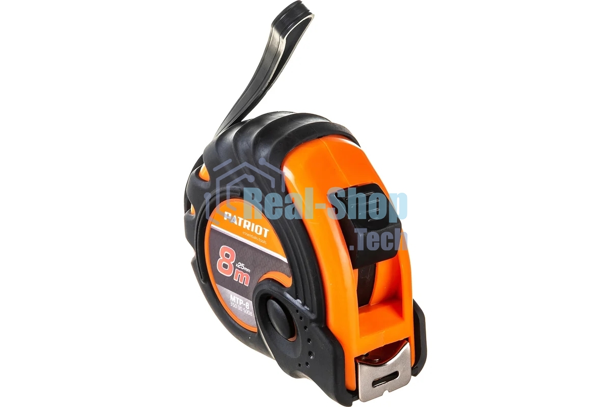Рулетка PATRIOT MTP-8, ударопрочный корпус, обрезиненная, 8м