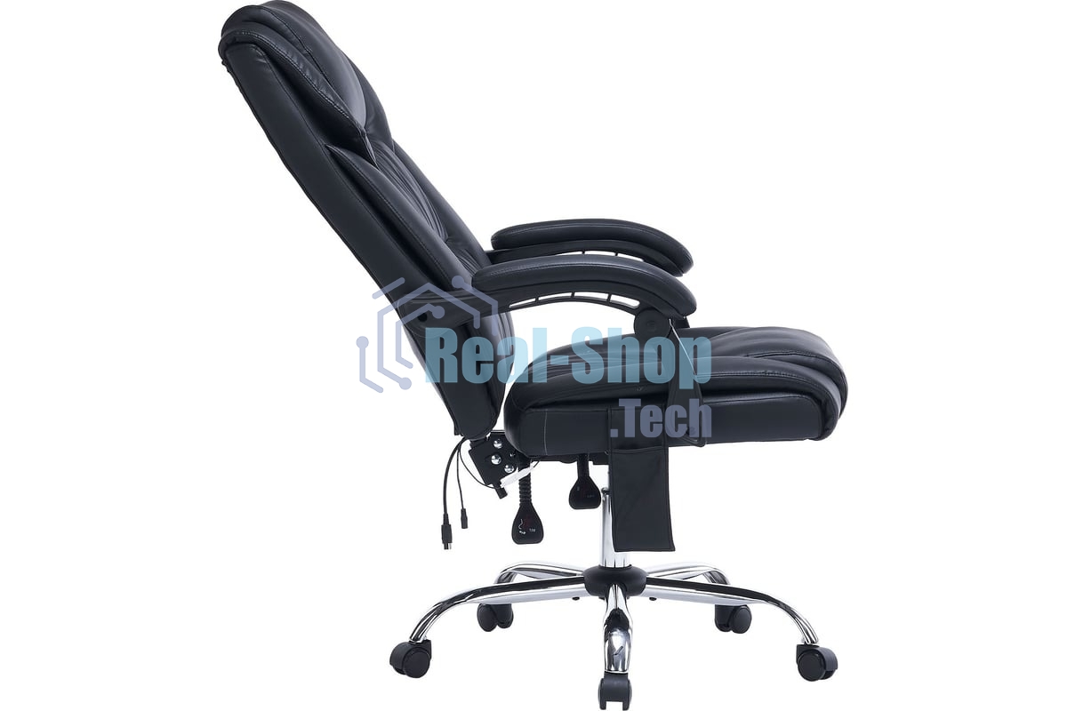 Кресло офисное Cactus CS-CHR-OC02M-BK черный, эко.кожа, крестов. сталь