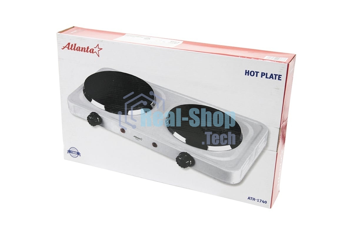 Плита настольная электрическая двухконфорочная Atlanta ATH-1740 белый