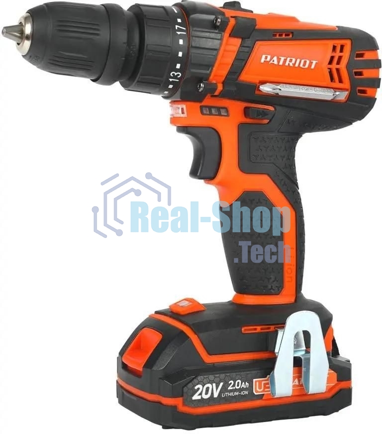 Дрель-шуруповерт аккумуляторная Patriot BR 203UES, Аккумуляторная, 20В, 2 АКБ, Кейс