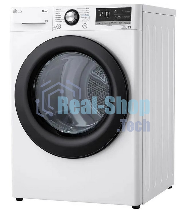 Сушильная машина LG DC90V3V6W белый, 9 кг, сушка - тепловой насос, программ - 14, 60 x 85 x 66 см