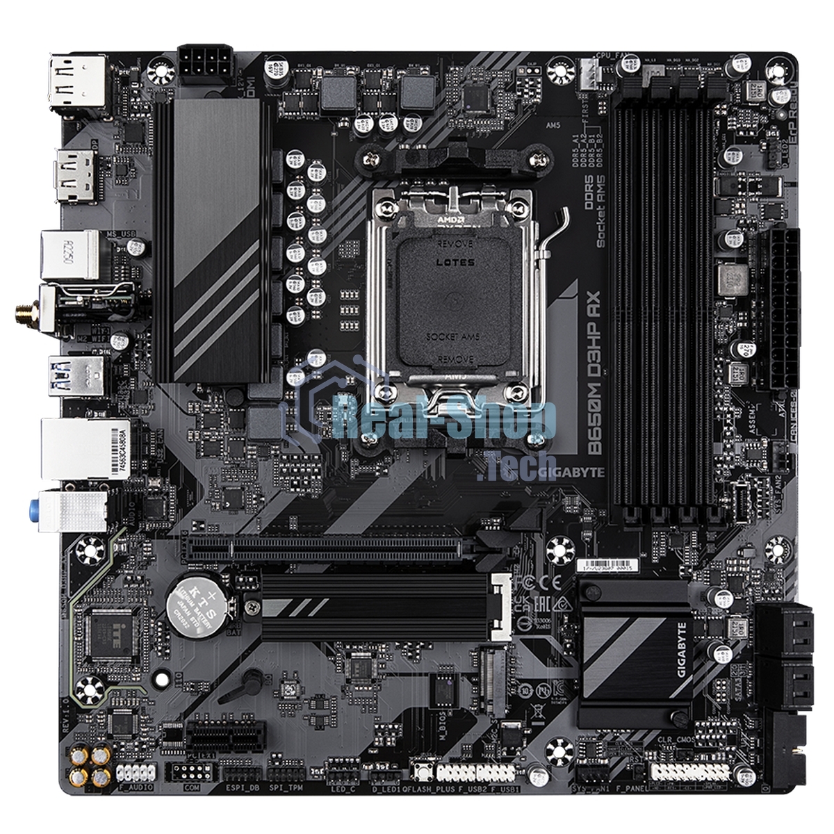 Материнская плата Gigabyte B650M D3HP AX (V1.2), AM5, AMD B650, 4xDDR5, 4xSATA, 2xM.2, 1xPCI-E 4.0 x16, 1xPCI-E 4.0 x1, 3xUSB-A 3.2 Gen 1, 1xUSB-C 3.2 Gen 2, 1x 2.5Gb LAN, 3x3.5 мм, 7.1, Micro-ATX