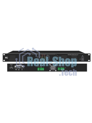 Усилитель T-2120DSA ITC, Two Channel Class-D Amp, 2х120W, 100V/4Ohm,1U height, with volume control in front panel,without 24VDC