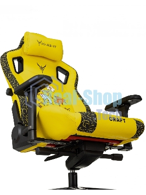 Кресло Knight Craft Dragon желтый, экокожа, 120 кг, механизм качания