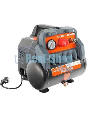 Компрессор поршневой Patriot WO 6-180 безмасляный 180л/мин 6л 1100Вт черный/оранжевый
