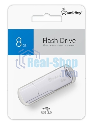 Флешка USB SmartBuy CLUE white (SB8GbCLU-W), 8Gb, USB 2.0, R/W 30/15, белый