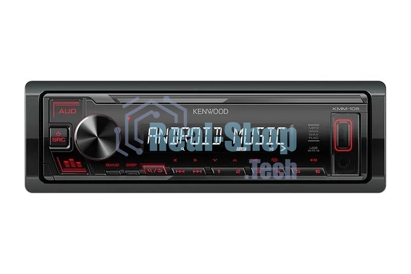 Автомагнитола Kenwood KMM-105, 1 DIN, USB Type-A, AUX, съёмная панель